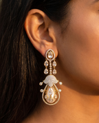 Pearl Moissanite Chandelier Earrings