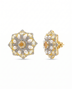 Moissanite Pearl Mandala Studs