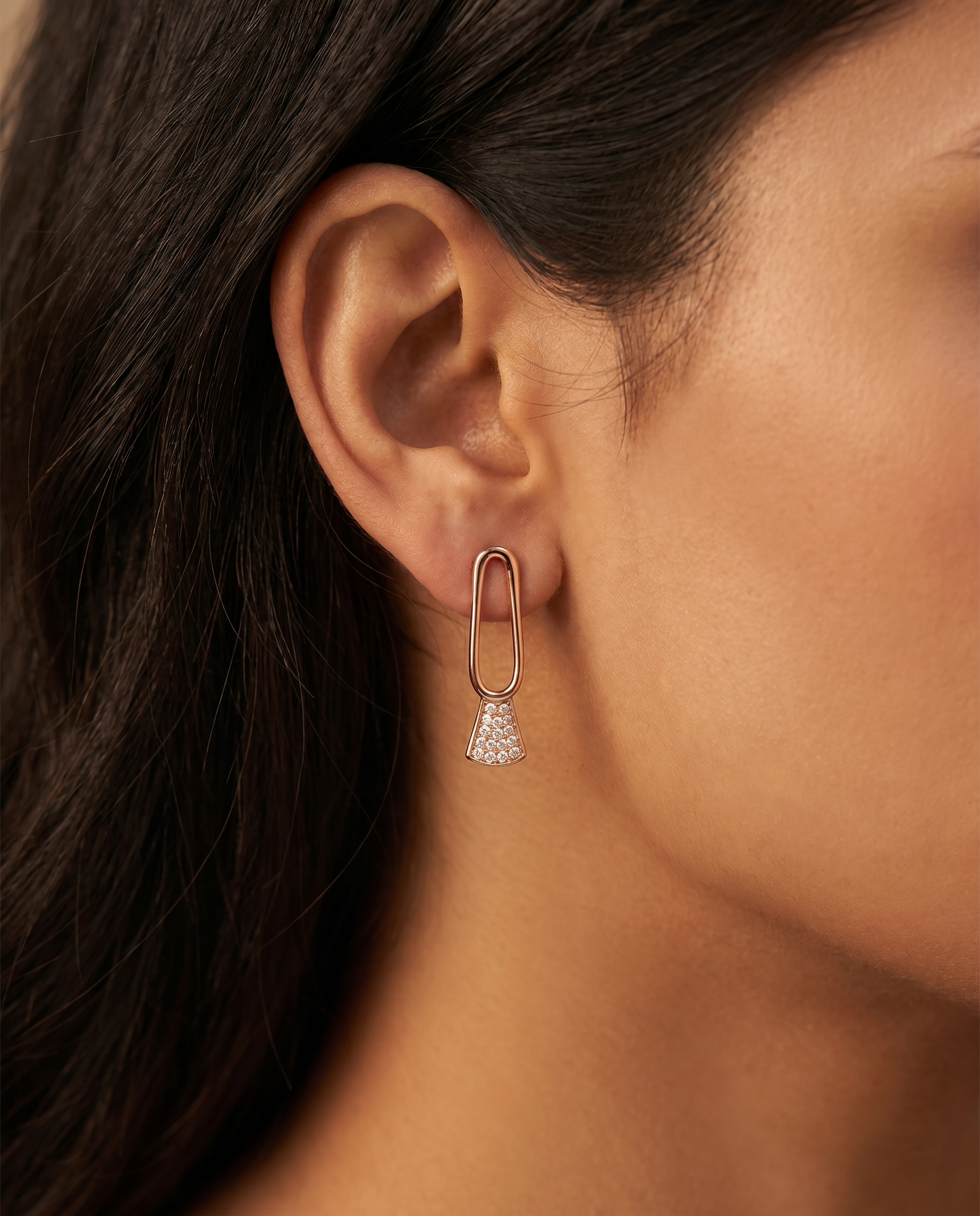 Arch Moissanite Drop Earrings