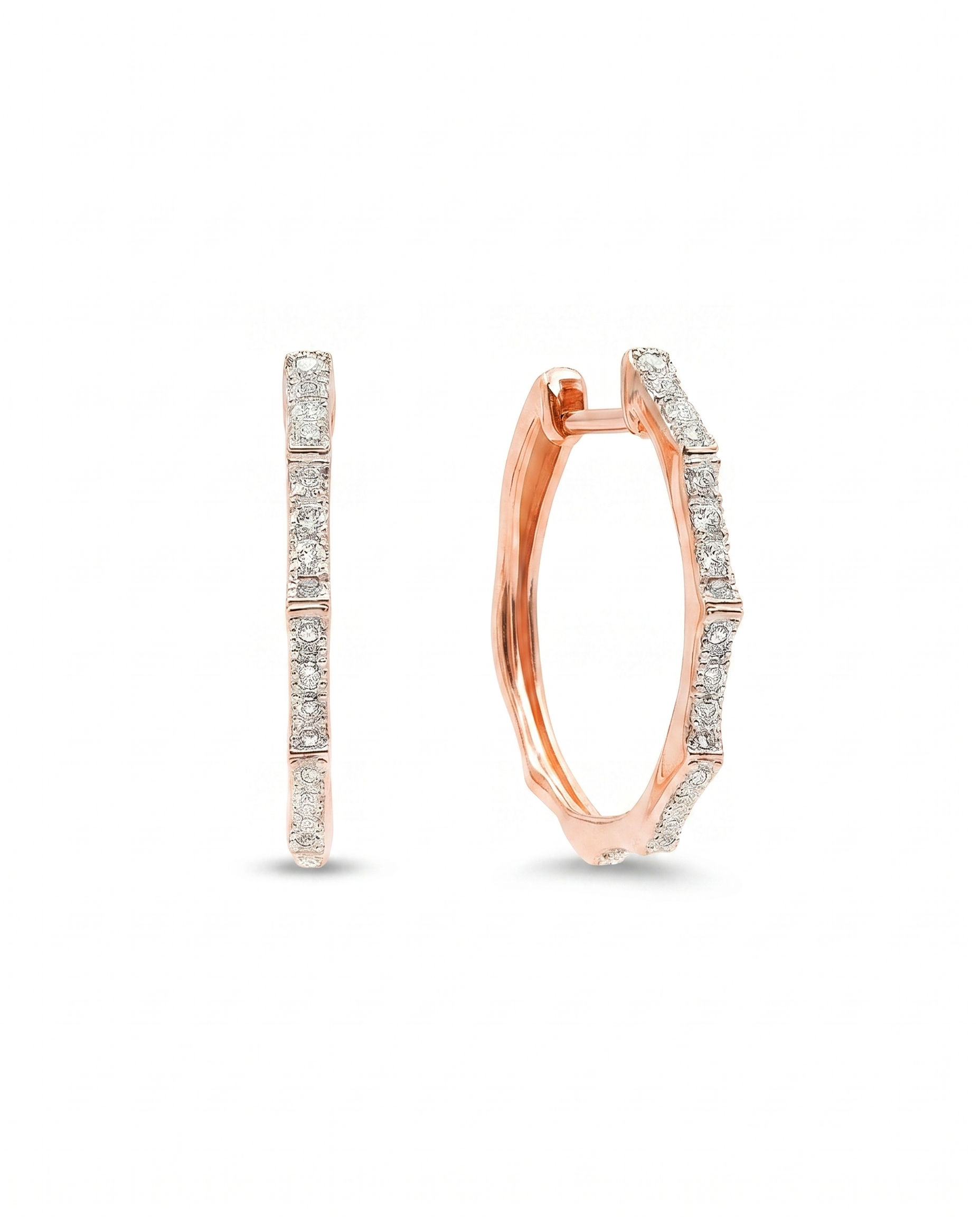 Geometric Moissanite Hoop Earrings