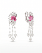 Pink Stone Moissanite Earrings