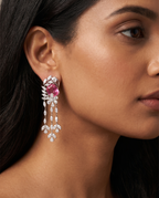 Pink Stone Moissanite Earrings
