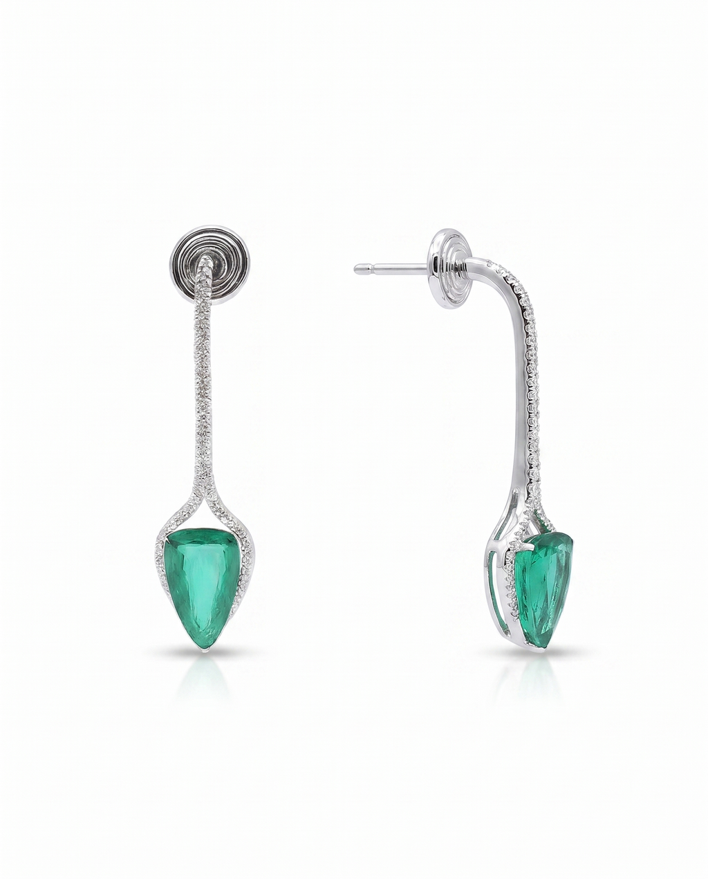 Emerald Spike Crystal Bar Drops