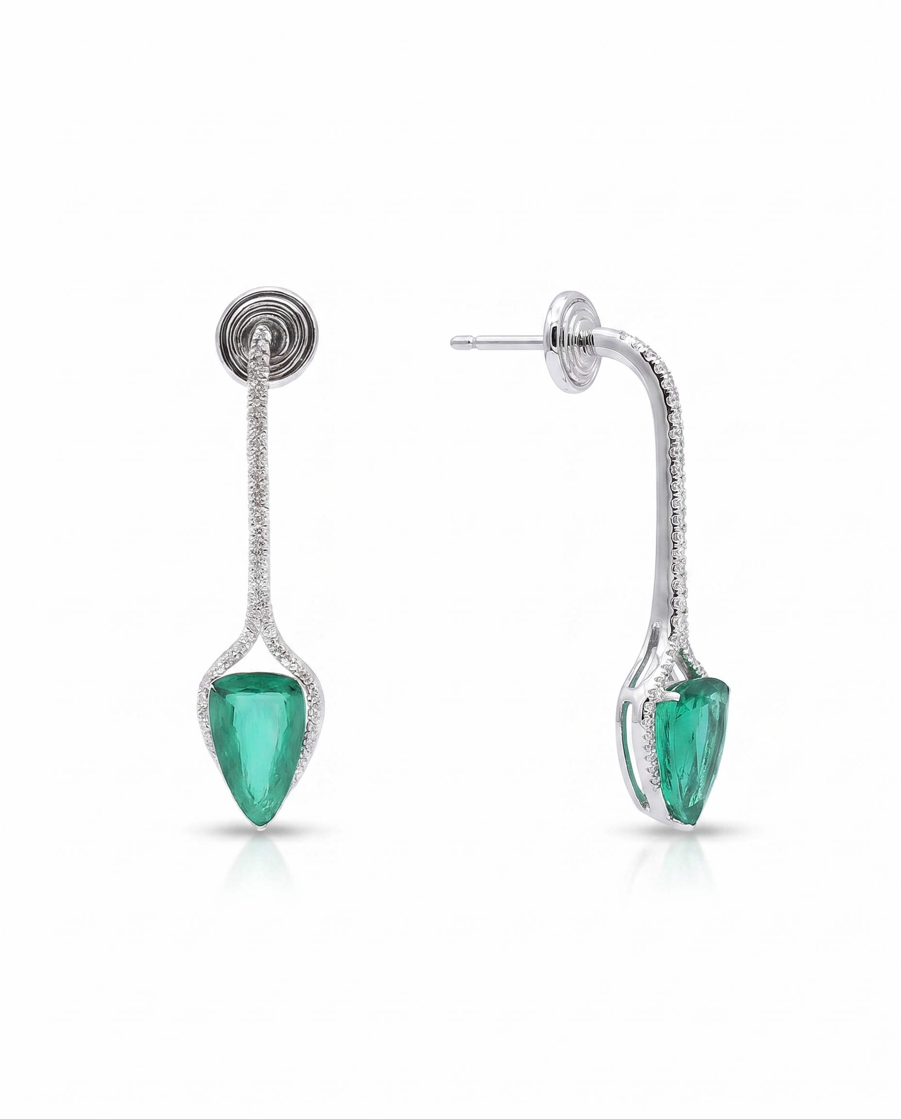 Emerald Spike Crystal Bar Drops
