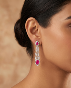 Ruby Moissanite Tennis Earring