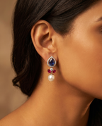 Sapphire Ruby Pearl Linear Drops