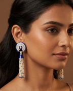 Lapis Enamel Pearl Tassel