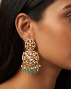 Lattice Aqua Pearl Earrings