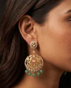 Pearl Emerald Bead Earring