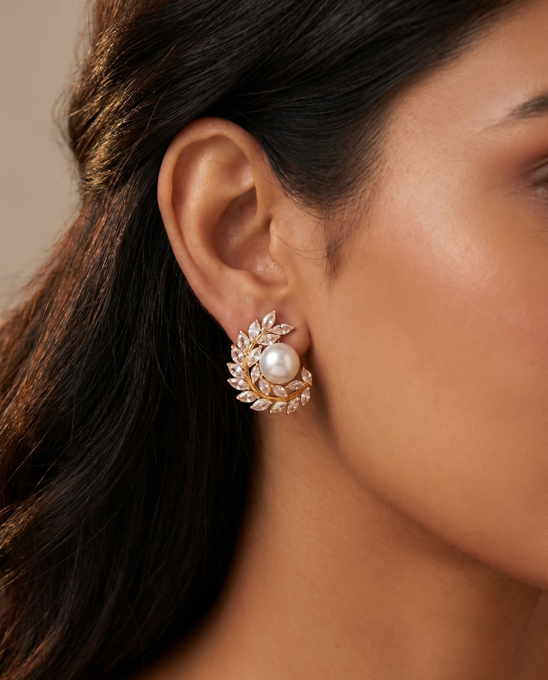 Open Laurel Leaf Studs