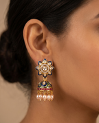 Meenakari Moissanite Jhumki Earrings