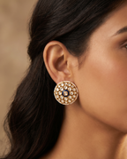Moissanite Blue Enamel Studs