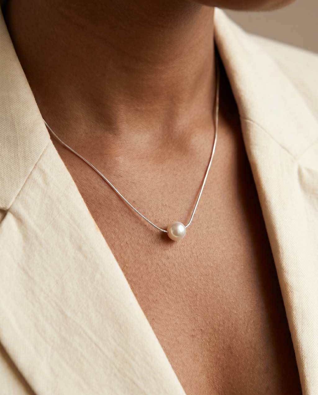 Floating Pearl Illusion Necklace