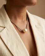 Sliding Pearl Station Necklace