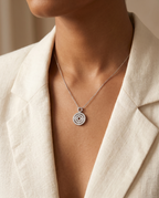 Crystal Orbit Medallion Necklace