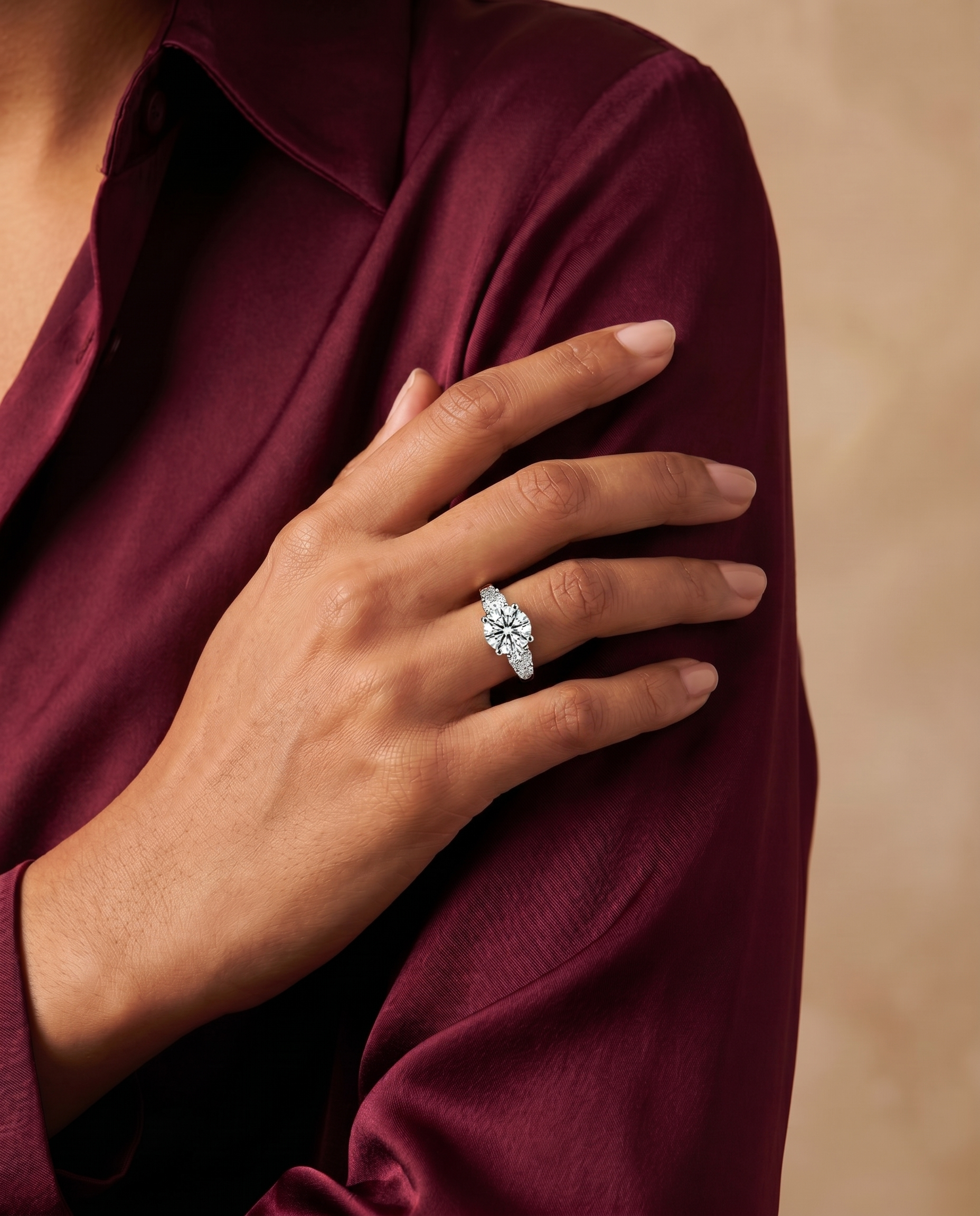 Classic Solitaire Shoulder Set Ring