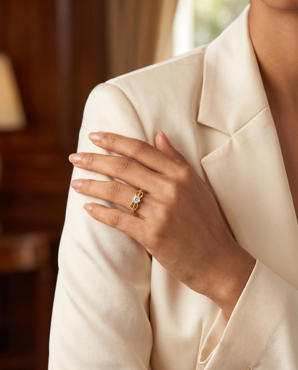 Solitaire Knot Ring