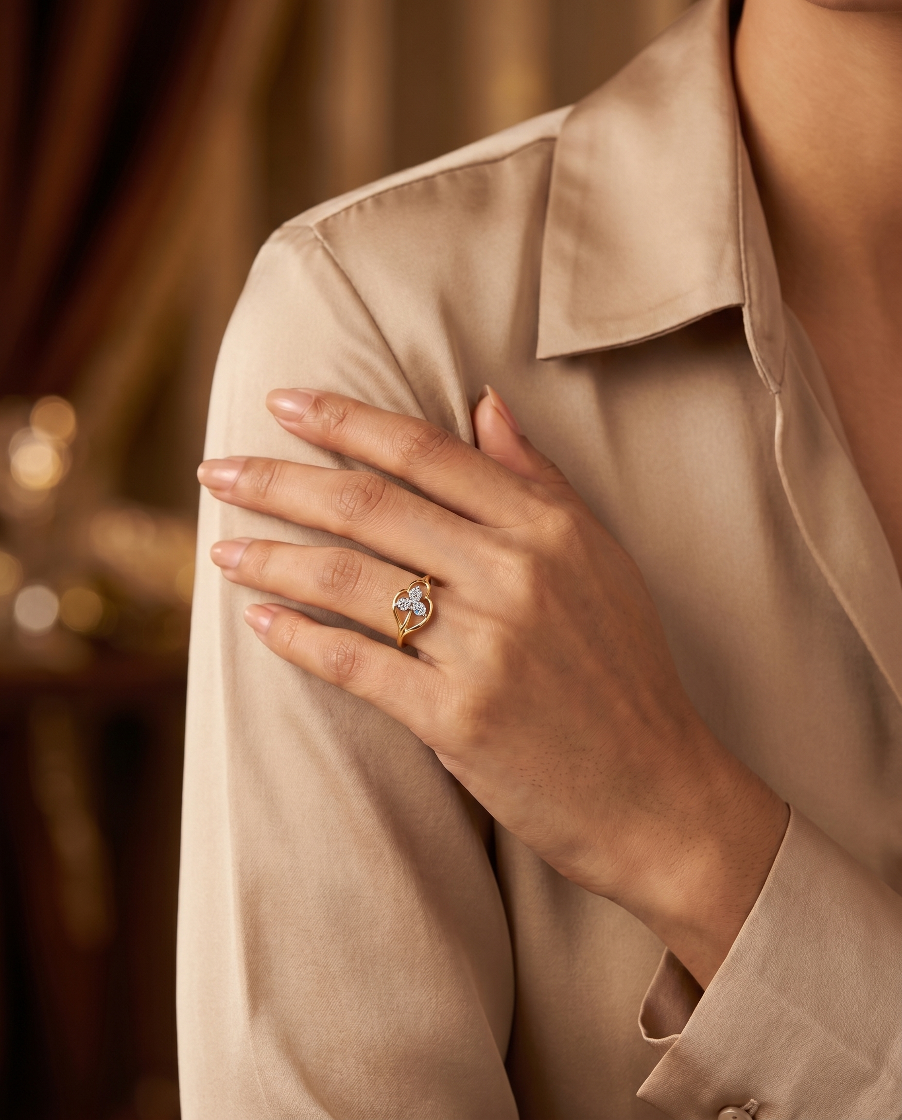 Clover Knot Silver Ring