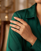 Three Stone Crossover Ring