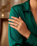 Solitaire Wave Silver Ring