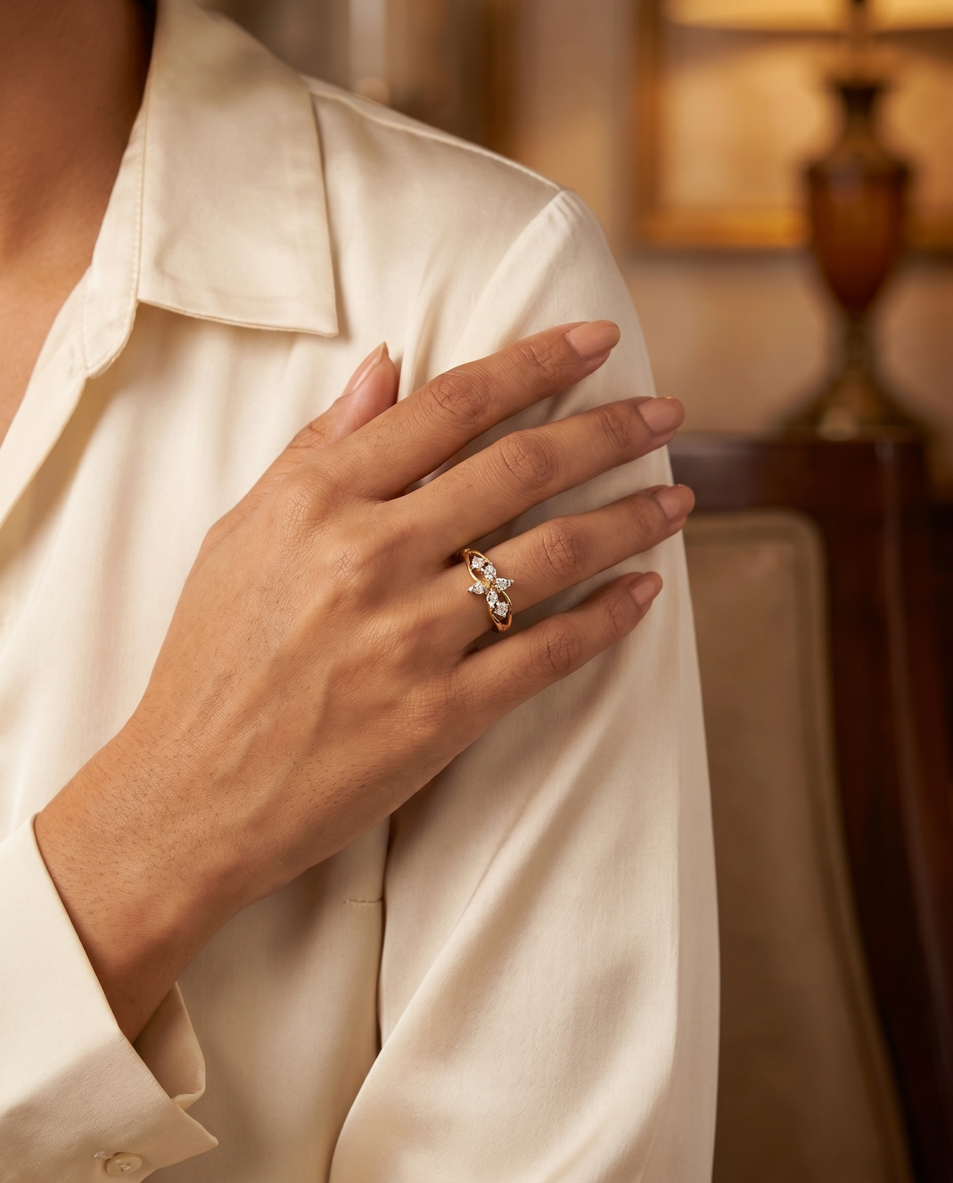 Dainty Marquise Flower Ring