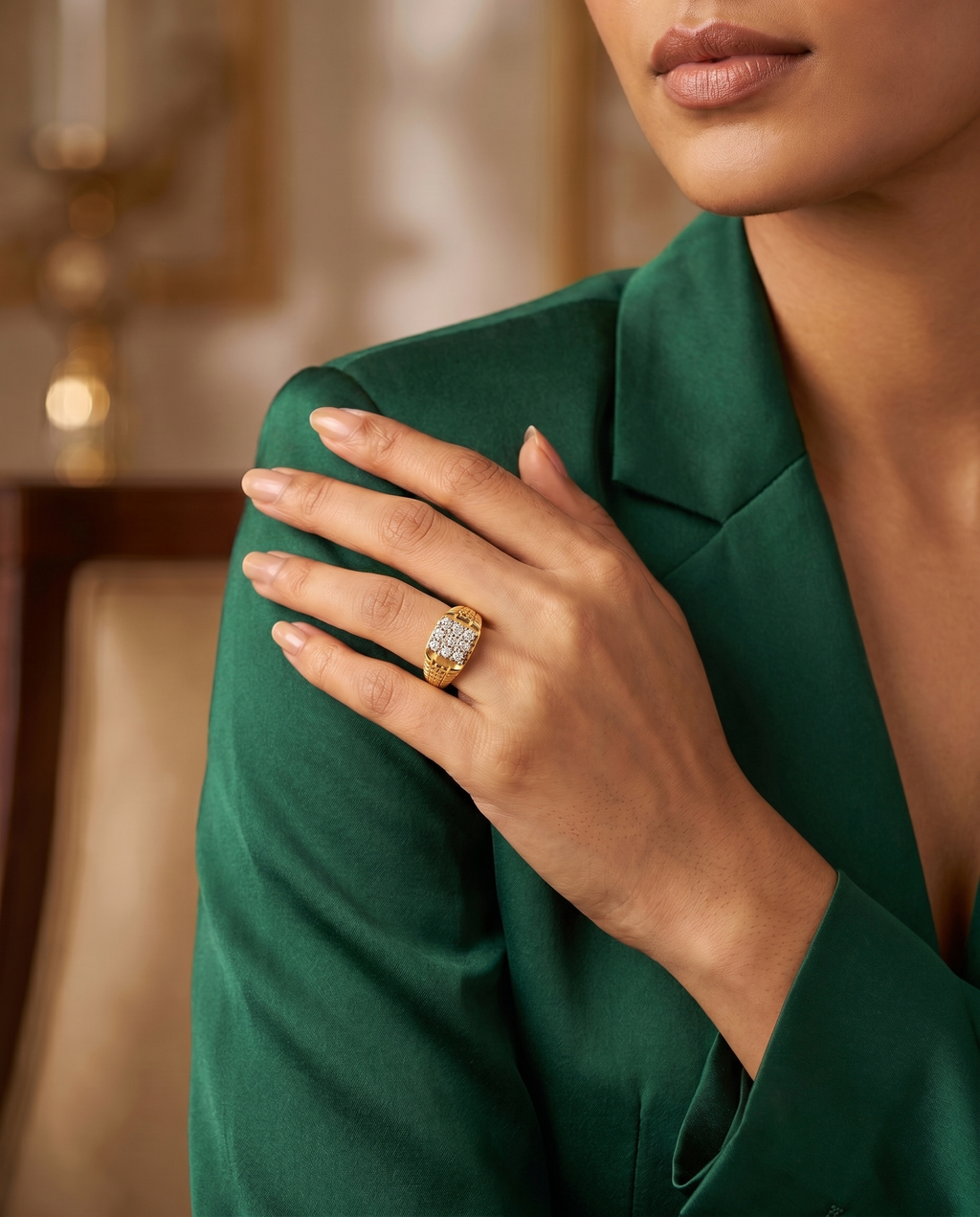 Men's Dual Texture Pavé Ring