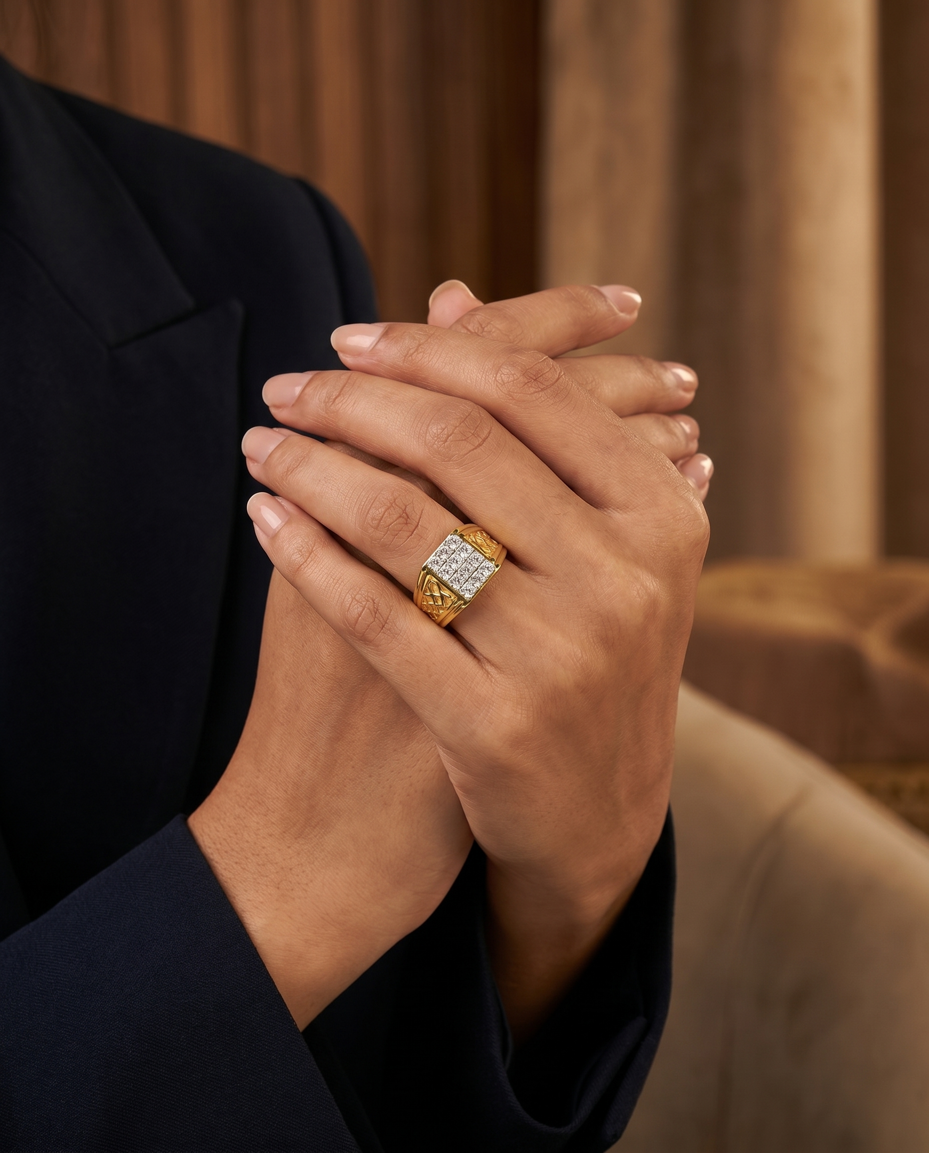 Men's Lattice Signet Ring