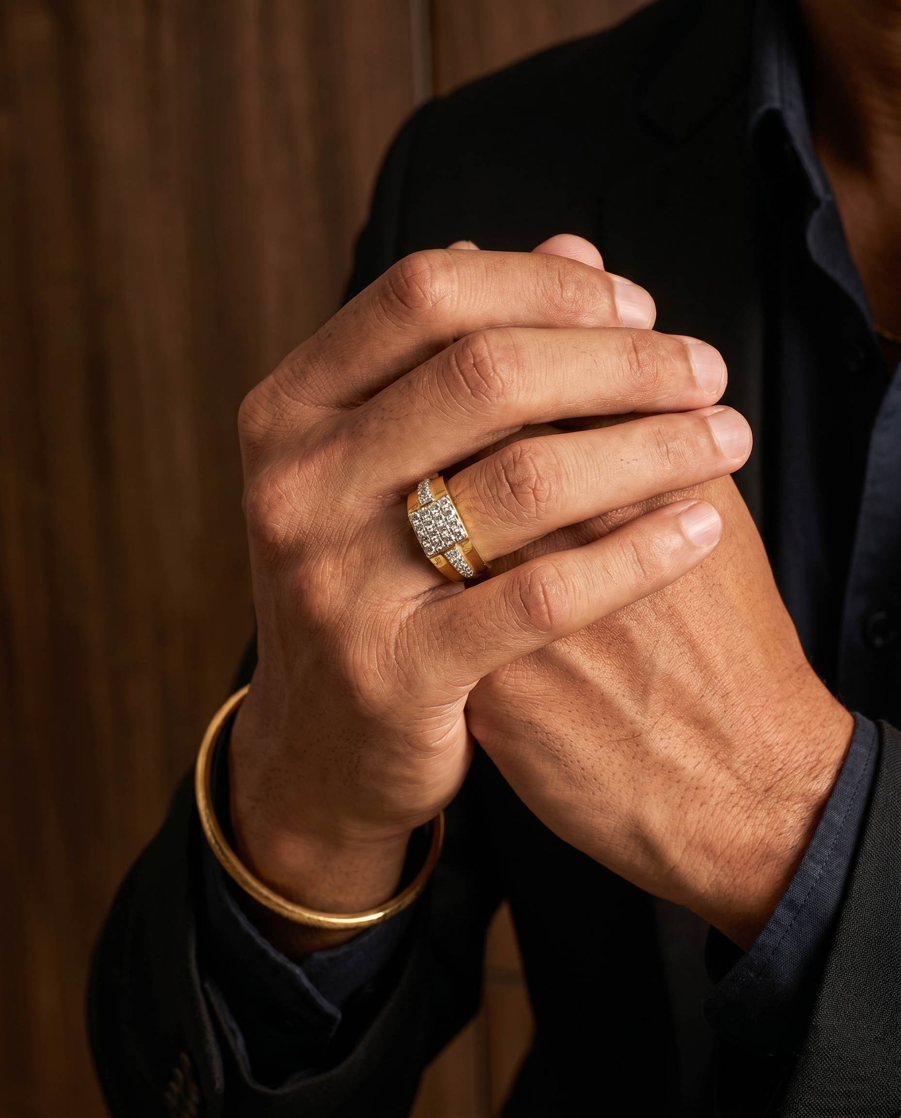 Men's Crossbar Pavé Ring