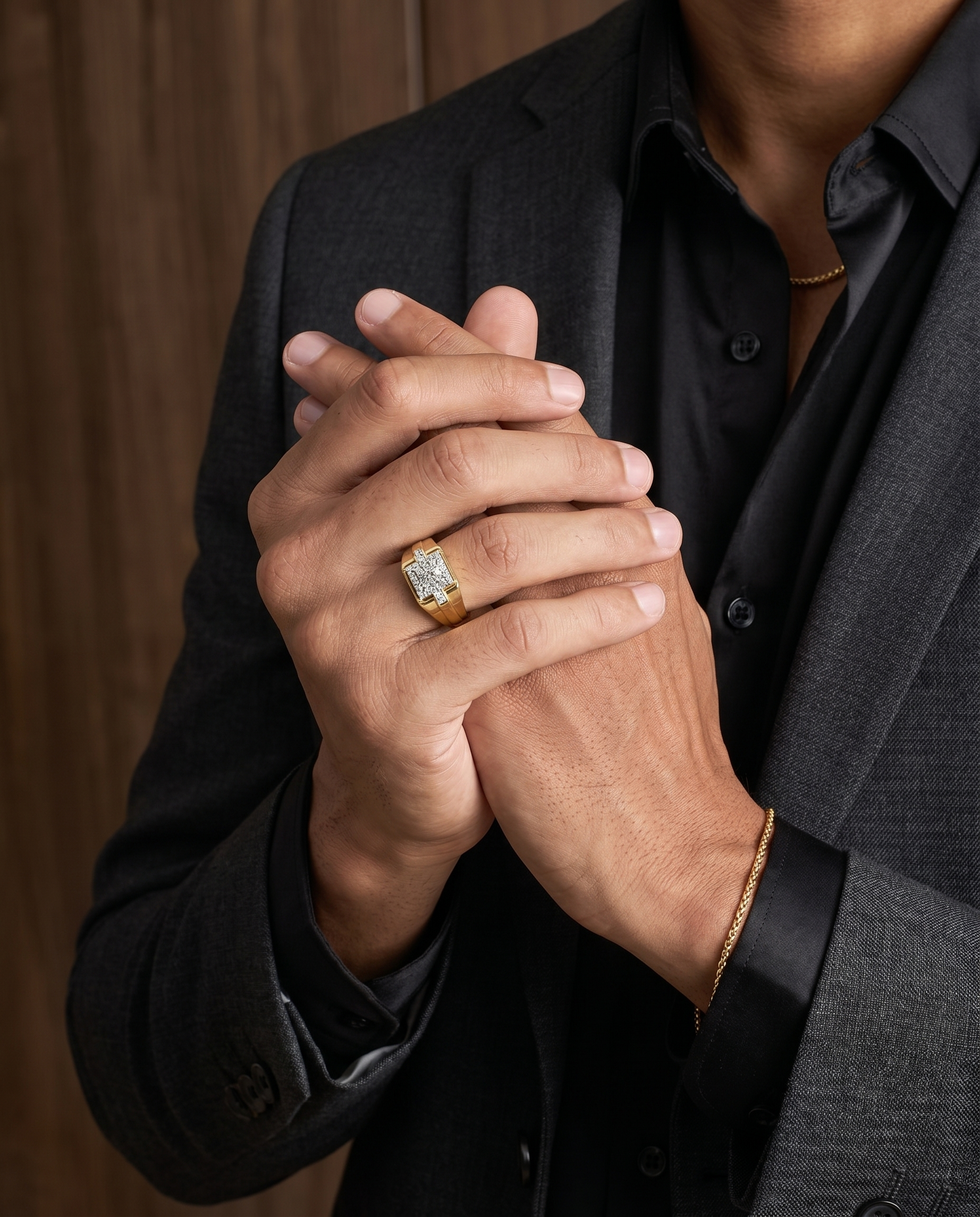 Men's Bold Pavé Signet Ring