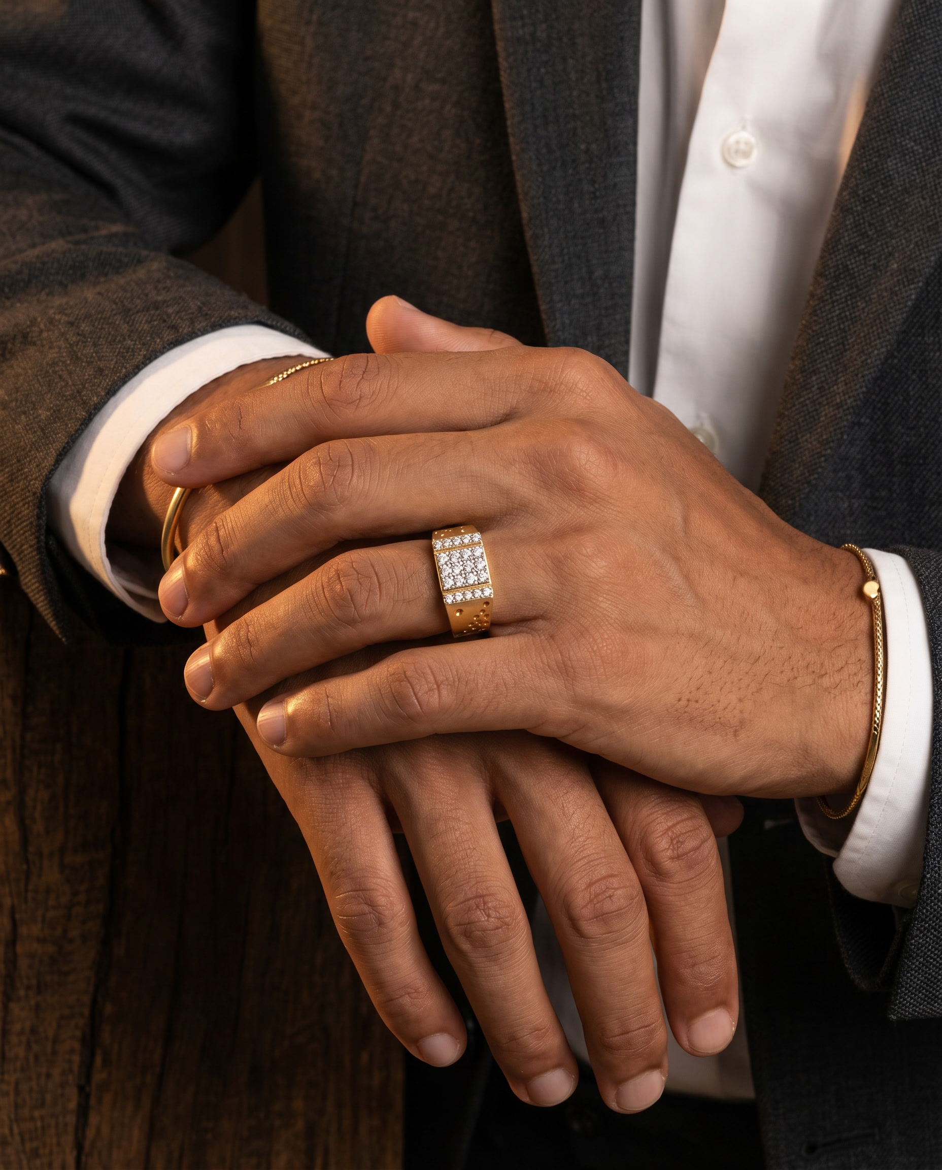 Men's Polka Dot Pavé Ring