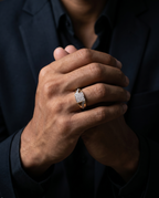 Men's Diagonal Accent Signet Ring
