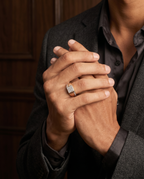 Men's Textured Dome Pavé Ring