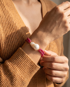 Red Baroque Pearl Bracelet