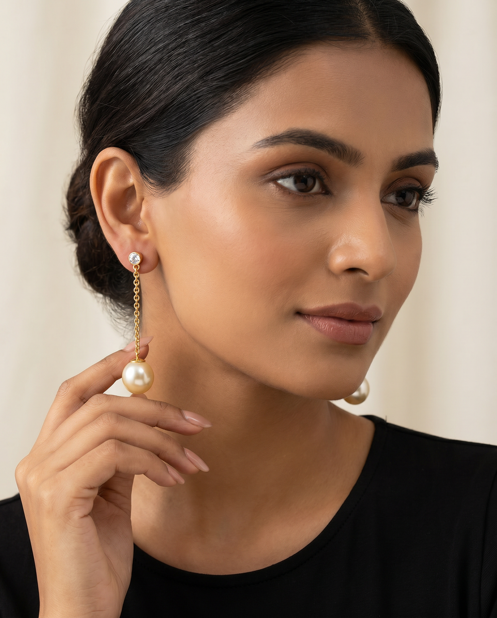 Pearl Chain Drop Earrings