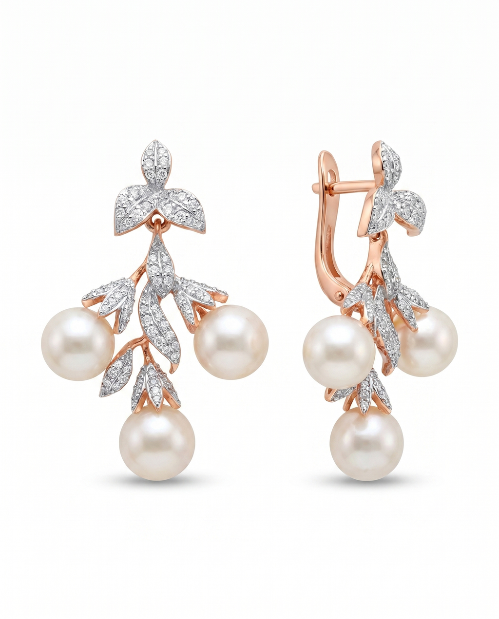 Botanical Pearl Cluster Drop Earrings
