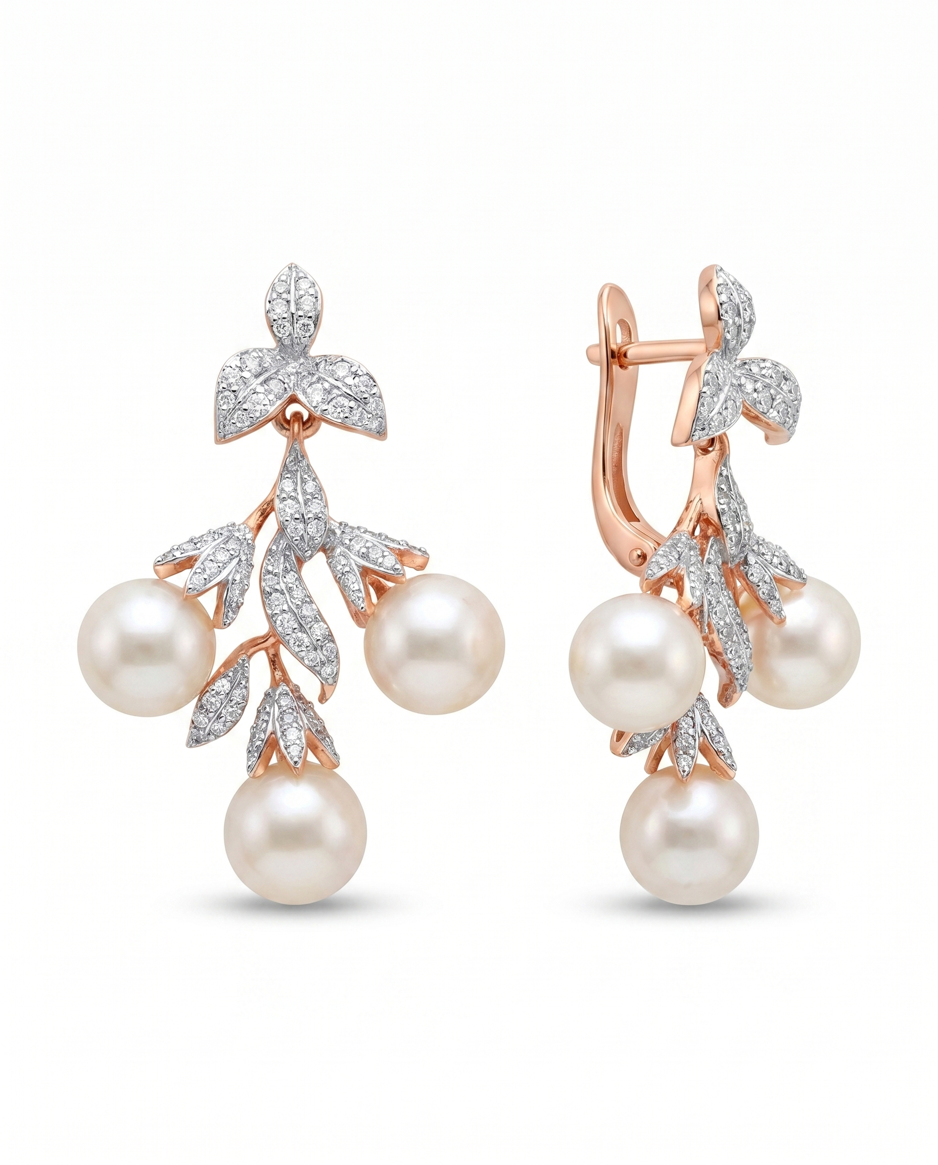 Botanical Pearl Cluster Drop Earrings