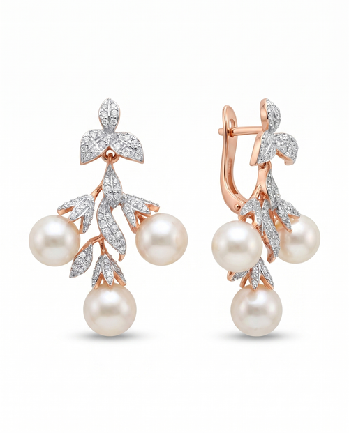 Botanical Pearl Cluster Drop Earrings