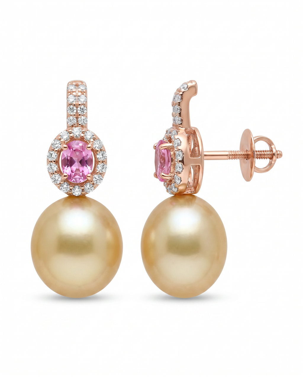 Pink  Pearl Drop Earrings