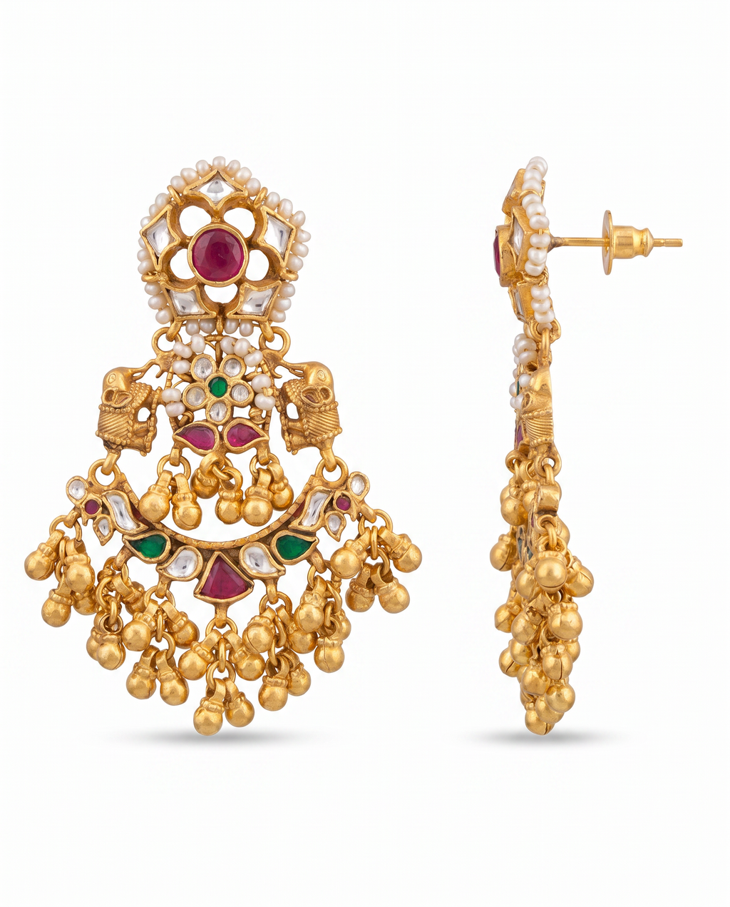 Ghungroo Kundan Bridal Drop Earrings