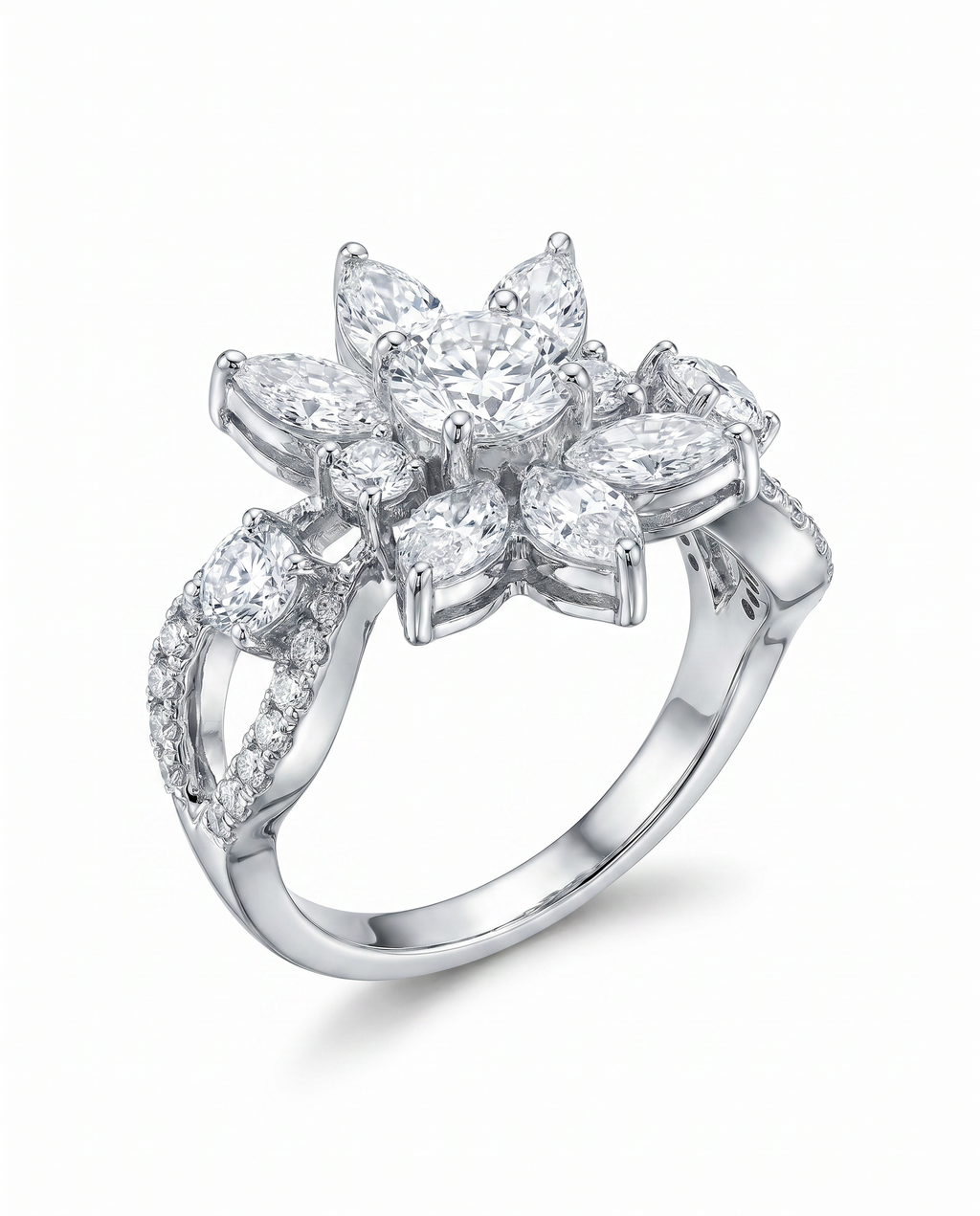 Marquise  Floral Cocktail Ring