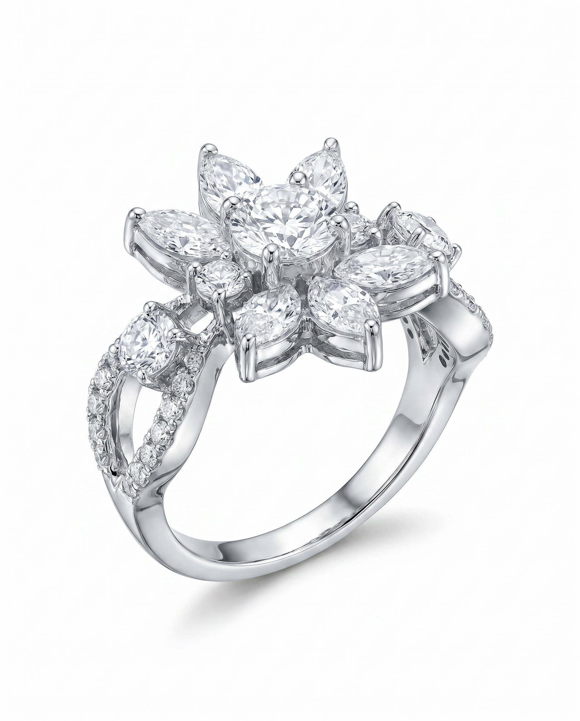 Marquise  Floral Cocktail Ring