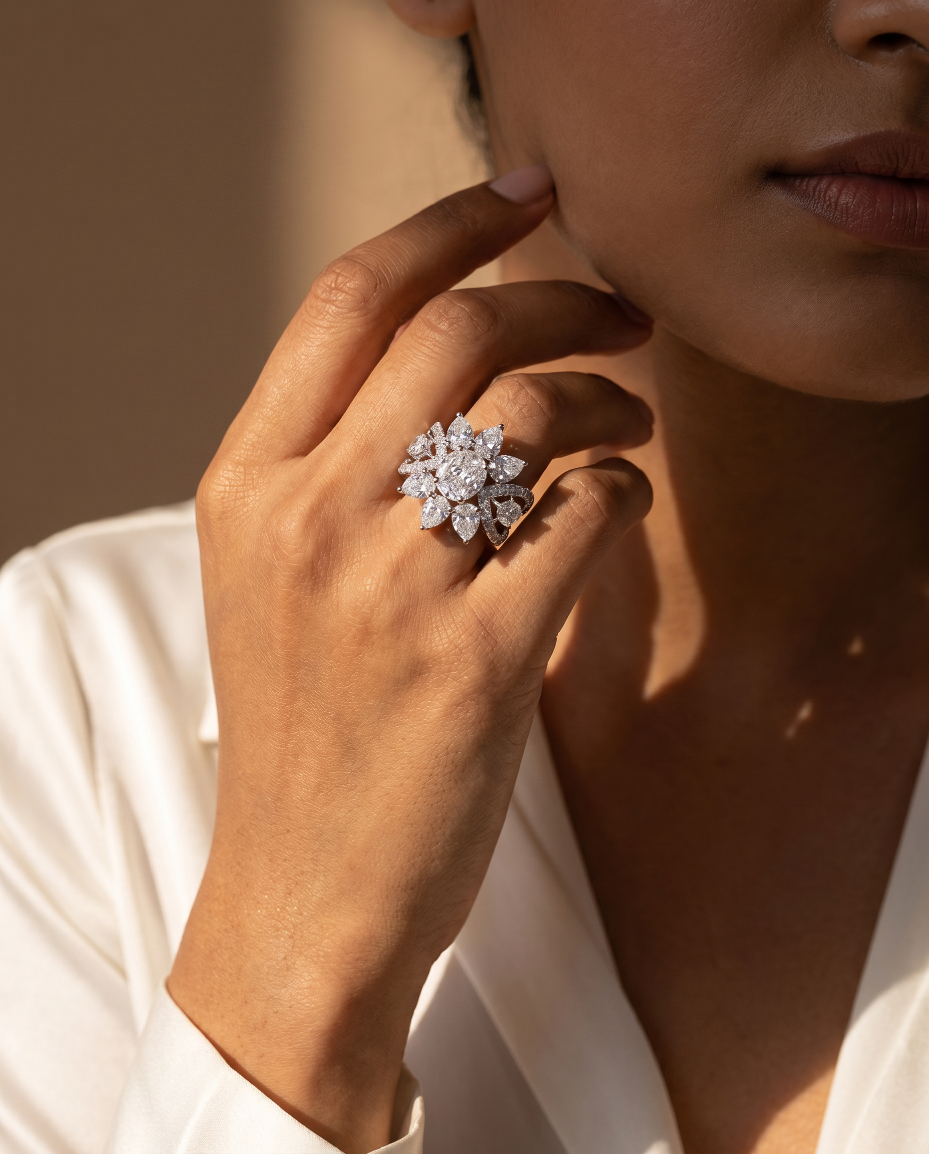 Marquise  Floral Cocktail Ring
