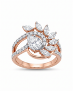 Pear Marquise Spray Rose Gold Ring