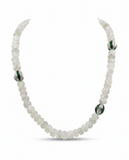 Moonstone Bead Green Enamel Necklace