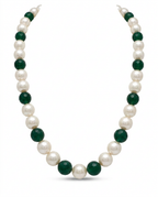 South Sea Pearl Emerald Bead Necklace