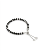 Black Crystal Silver Bolo Bracelet
