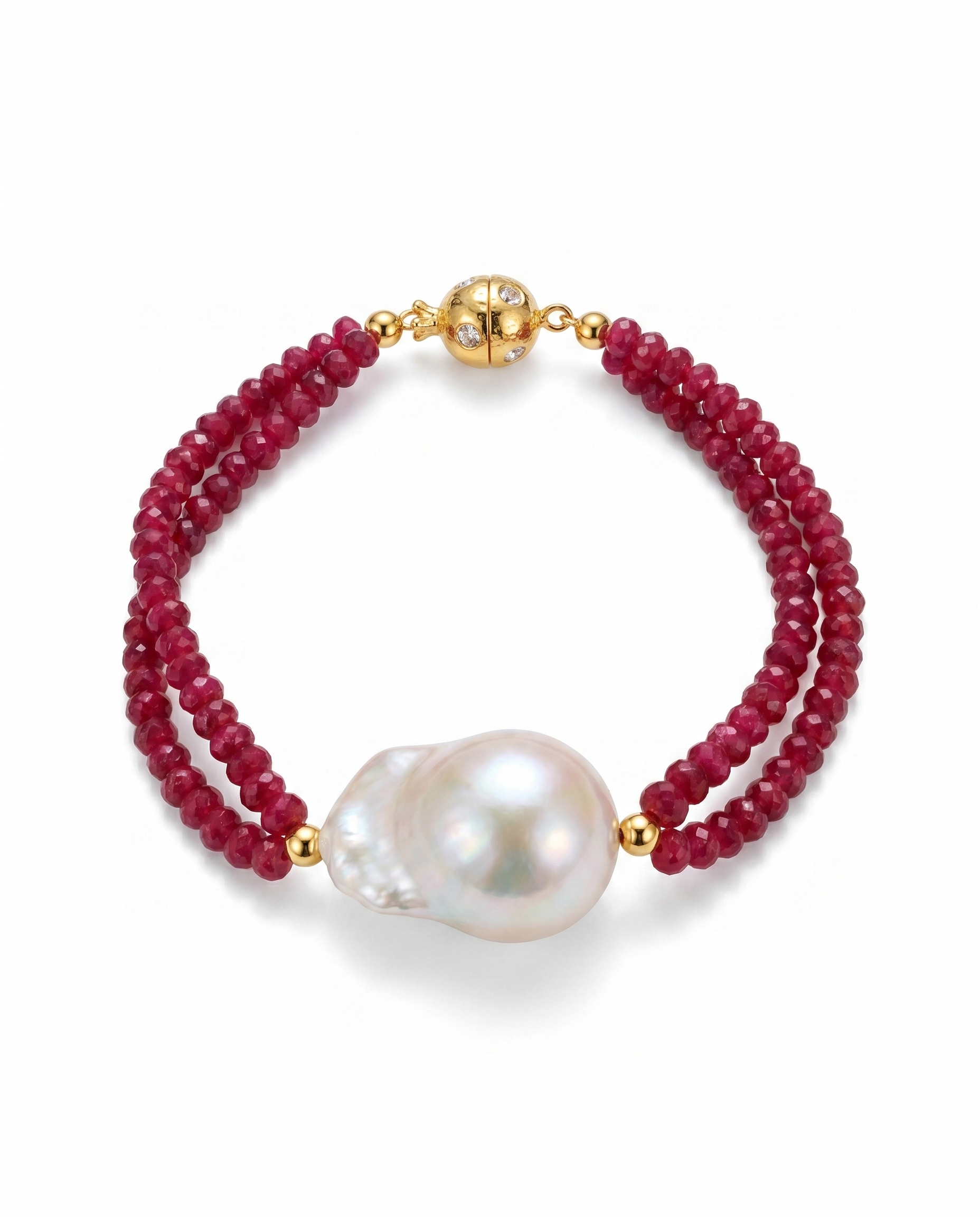 Red Baroque Pearl Bracelet