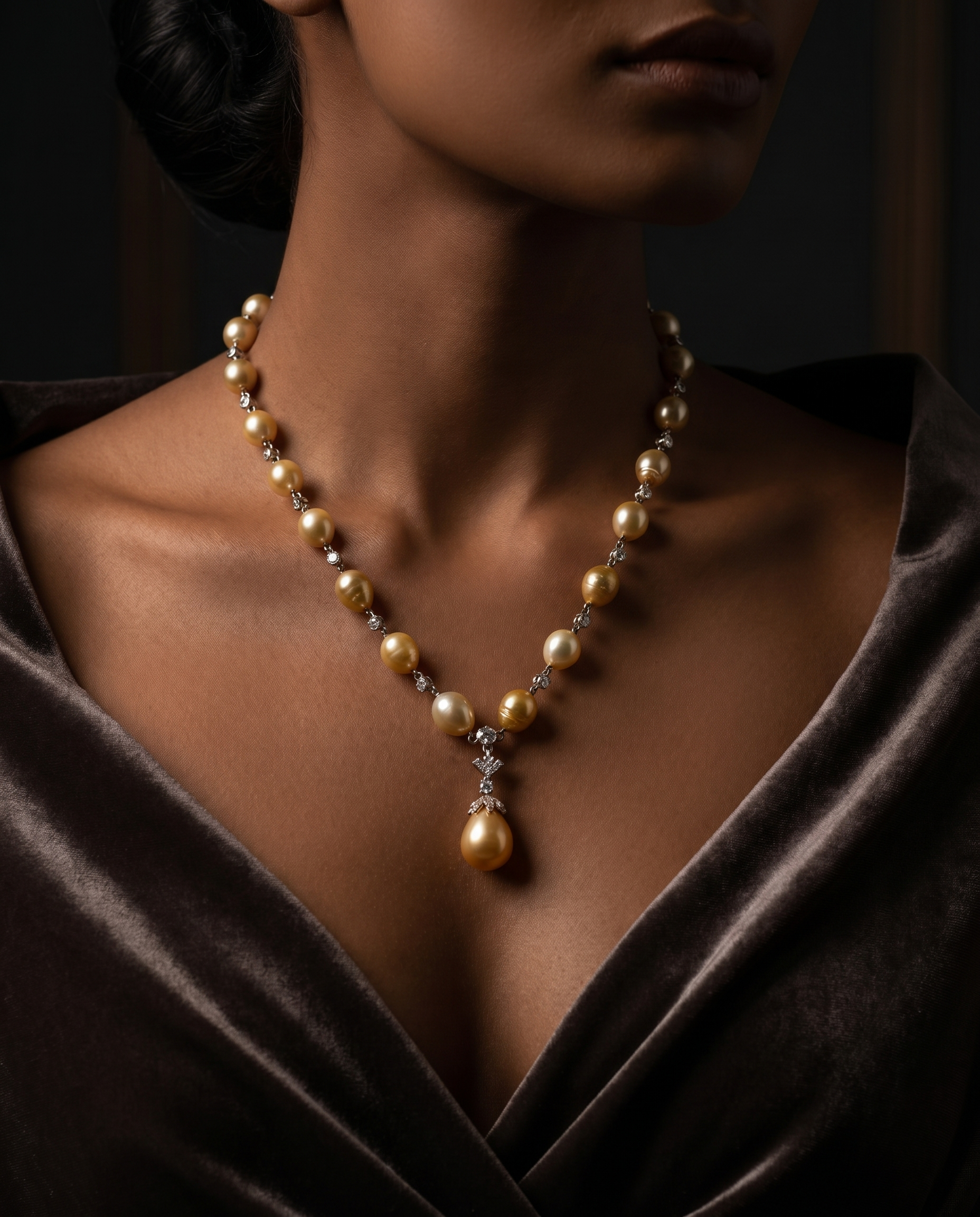 Warm Honey Drop Strand Necklace