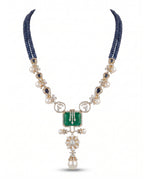 Midnight Blue Bead Royal Pendant Necklace