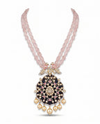 Blush Bead Mandala Pendant Necklace